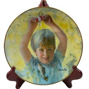 Thornton Utz First Catch Carefree Days Collector Plate 1982 Viletta China